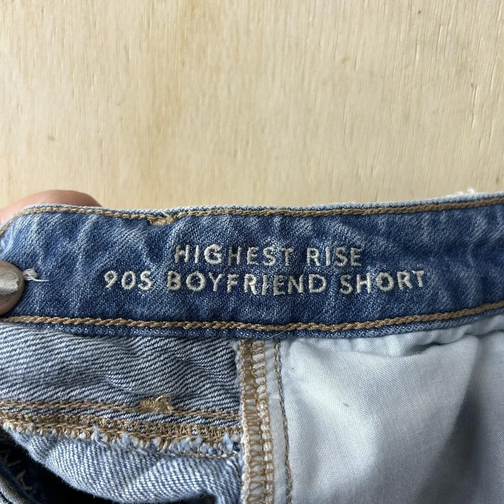 American Eagle Outfitters Shorts Womens 2 28W Blue Boyfriend Distressed Paisley